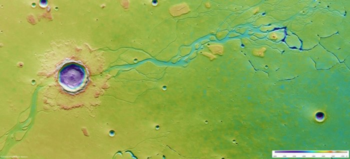 Topographische HRSC-Bildkarte der Marsregion Hephaestus Fossae
