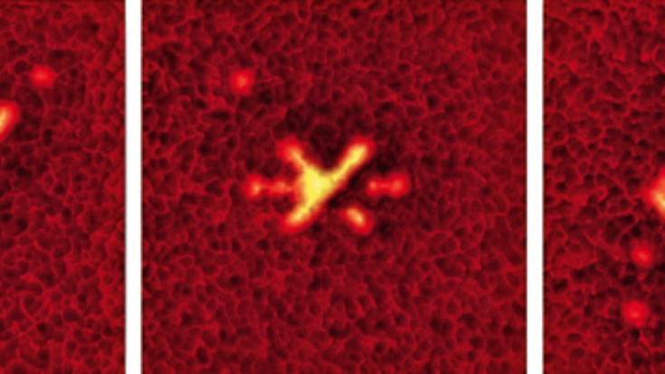 Mit einem Laser regen die Garchinger Physiker in verschiedenen Mustern gezielt einzelne Atome des Quantengases im optischen Gitter an.