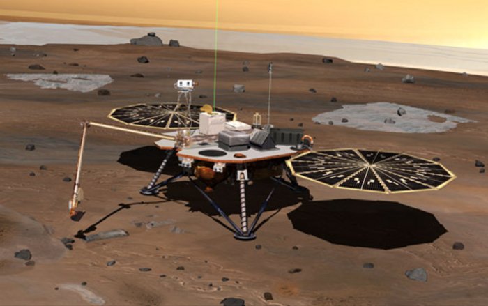 Phoenix-Lander auf dem Mars (Simulation)