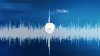 Hüllkurve eines Audiosignal mit einem starken Ausschlag