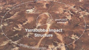 Kaum erkennbare ringförmige Struktur in der australischen Landschaft