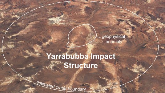 Kaum erkennbare ringförmige Struktur in der australischen Landschaft