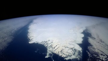 Satellitenaufnahme einer Eislandschaft