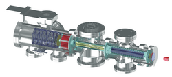 Schematischer Aufbau des Experiment zur Bestimmung des angeregten Kernzustands in Thoriumkernen