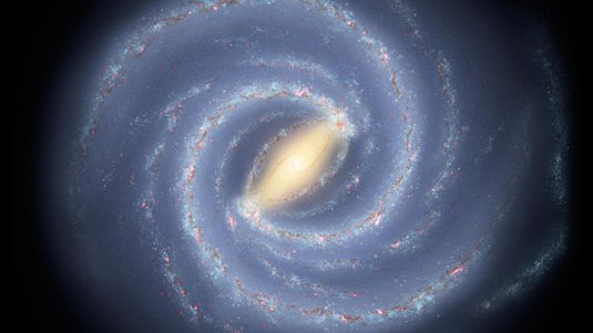Spiralgalaxie vor dunklem Hintergrund