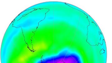 Ozonloch über Südhalbkugel