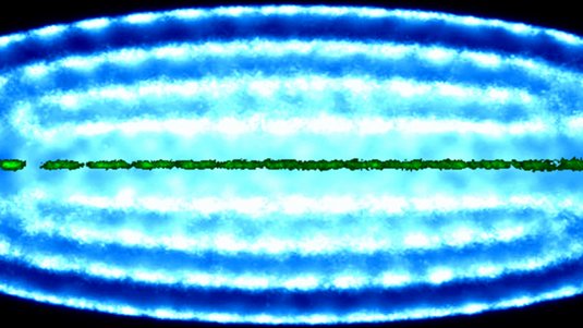 Konzentrische Ellipsen deren große Halbachse von einer gestrichelten Linie durchquert wird.