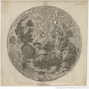 Gezeichnete Landkarte des Mondes