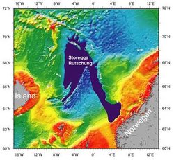 Detaillierte Karte des Atlantik-Bodens zwischen Island und Norwegen