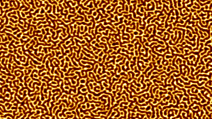 Labyrinthartige Strukturen von magnetischen Domänen