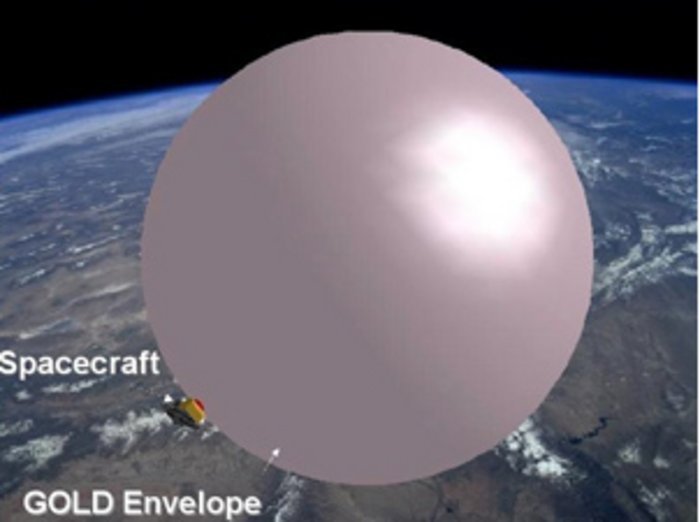 Helium-Ballon bremst Satellit