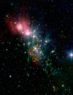 Sterne eingebettet in diffuse Strukturen