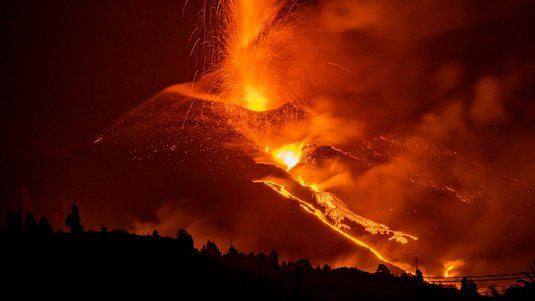 Foto eines Vulkanausbruchs