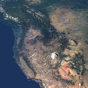 Satellitenaufnahme der westlichen USA