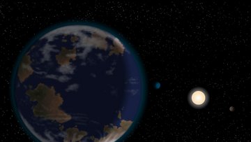 Künstlerische Darstellung des sechsten Planeten um HD 40307