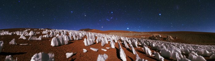 Scharfkantige Eisformationen.