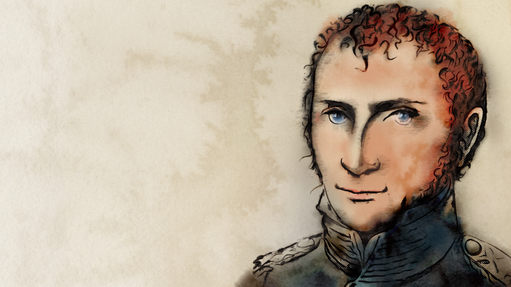 Gezeichnetes Porträt des Wissenschaftlers Johann Ritter