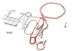 Übersichtsskizze der bestehenden Anlagen der GSI und der geplanten Anlagen von FAIR.