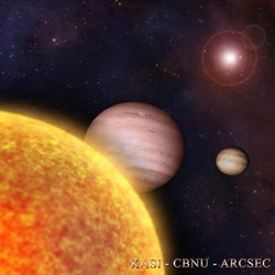 Planet und Stern wirken als Gravitationslinse