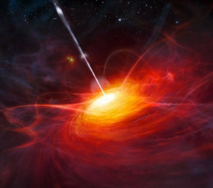 Künstlerische Darstellung des Quasars