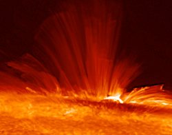 Magnetfeld über einem Sonnenfleck