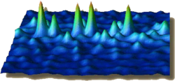 Computergrafik: gekräuselte Fläche, aus der in einer Reihe mehrere Spitzen nebeneinander heraus ragen.