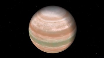 Bräunlich gefärbter Planet im All