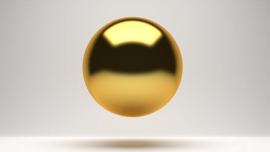 Goldene Kugel über einer Oberfläche