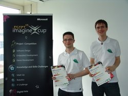 Die Studenten Johannes Hoppe und Johannes Hofmeister beim Image Cup