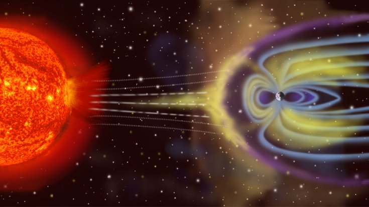 Sonnensturm trifft auf Erdmagnetfeld