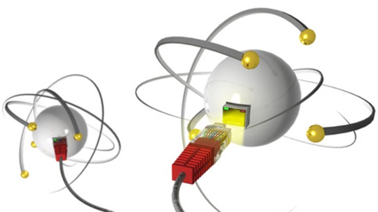 Quelle: MPG Illustration Quantennetzwerk mit zwei Knoten