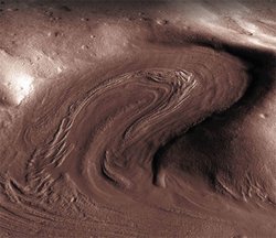 Gletscherspuren auf dem Mars