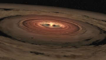 Protoplanetarische Scheibe um einen jungen Stern