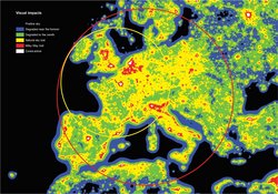 Karte der Lichtverschmutzung in Europa