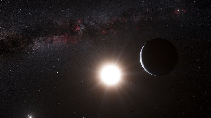 Alpha Cetauri B mit Planet, Quelle: ESO Alpha Cetauri B mit Planet