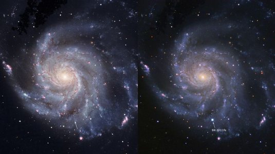 Supernova 2011fe in Feuerrad-Galaxie M101 
