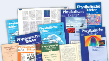 Auswahl einiger Titelseiten aus verschiedenen Jahrgängen der physikalischen Blätter