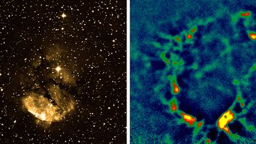 Optische und Infrarotaufnahme einer Galaxie