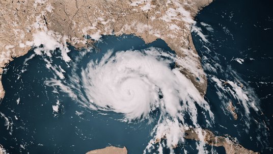 Satellitenbild eines Wolkenwirbels über dem Golf von Mexiko