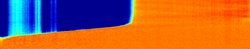 Orangene Ebene, die im oberen, linken Teil des Bildes von einer blauen Fläche begrenzt wird.