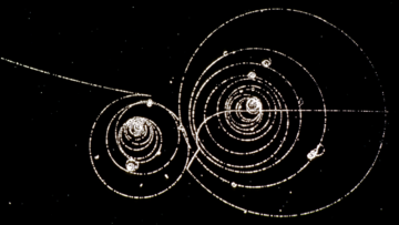 Spiralförmige Spuren auf dunklem Hintergrund