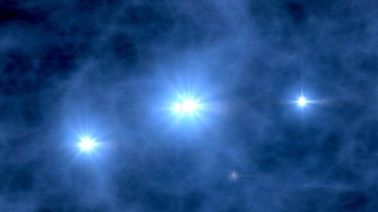 Weiße Sterne im dunkelblauen Weltall
