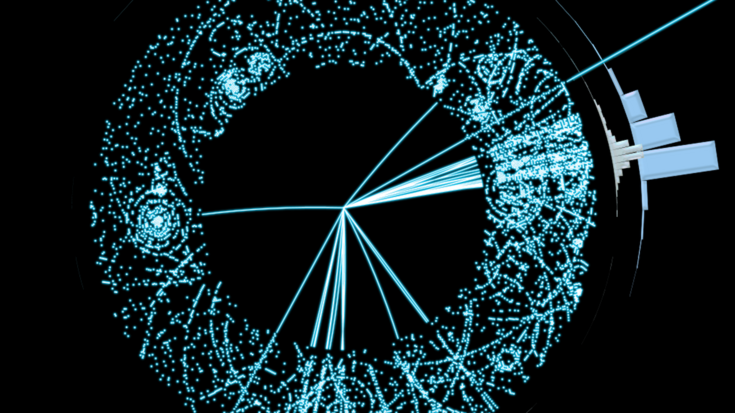 Grafik: Aus dem Zentrum führen mehrere Linien nach außen, in einem kreisförmigen Band um den Mittelpunkt sind verschiedene gekrümmte Linien zu sehen