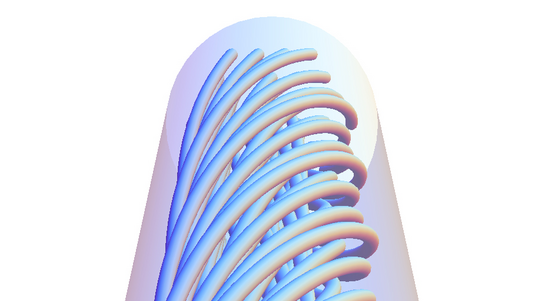 Computergrafik, die den Aufbau des neuartigen Lichtleiters zeigt