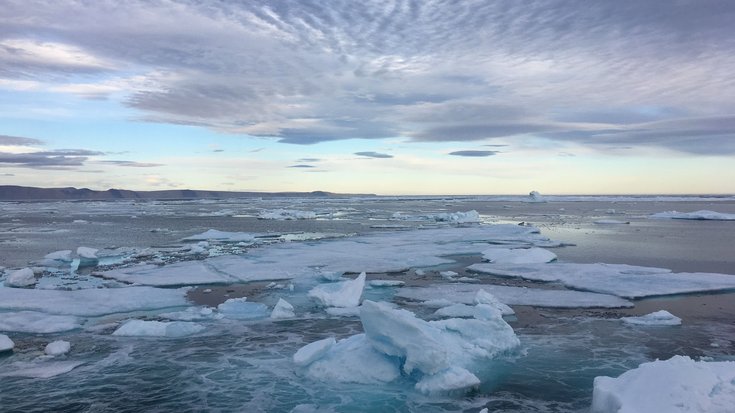 Mehrere Eisschollen auf dem Meer