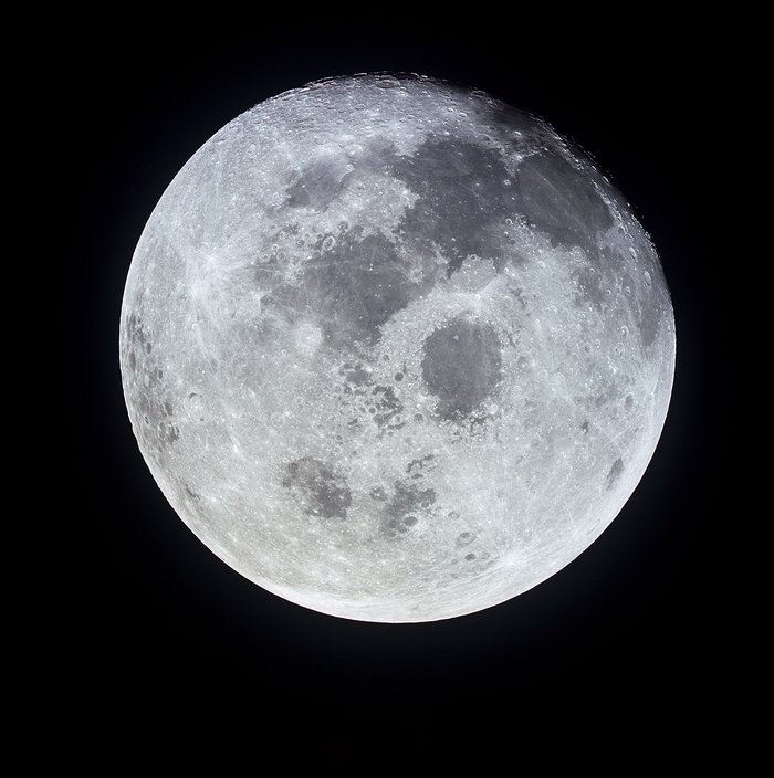 Gut durchgemischt: Der Mond besteht aus demselben Material wie die Erde. Das Foto zeigt eine Frontalaufnahme des Mondes, die von der Mannschaft der Apollo 11 Mission der US-Weltraumagentur NASA aufgenommen wurde.