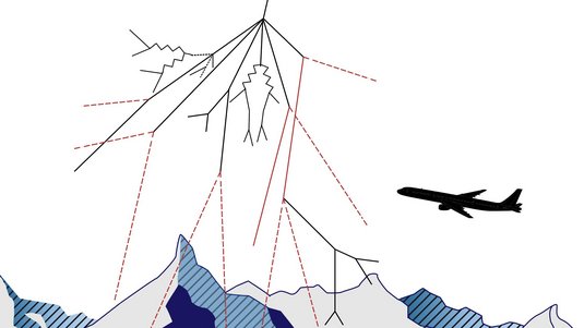 Teilchen-Luftschauer, ausgelöst durch kosmische Strahlung