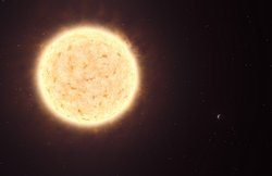 Zeichnung: Stern HIP 13044 mit Planet