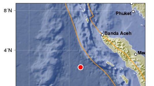 Lage des Erdbebens vor Sumatra