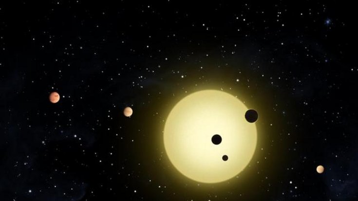 Grafik: Stern mit einigen Planeten